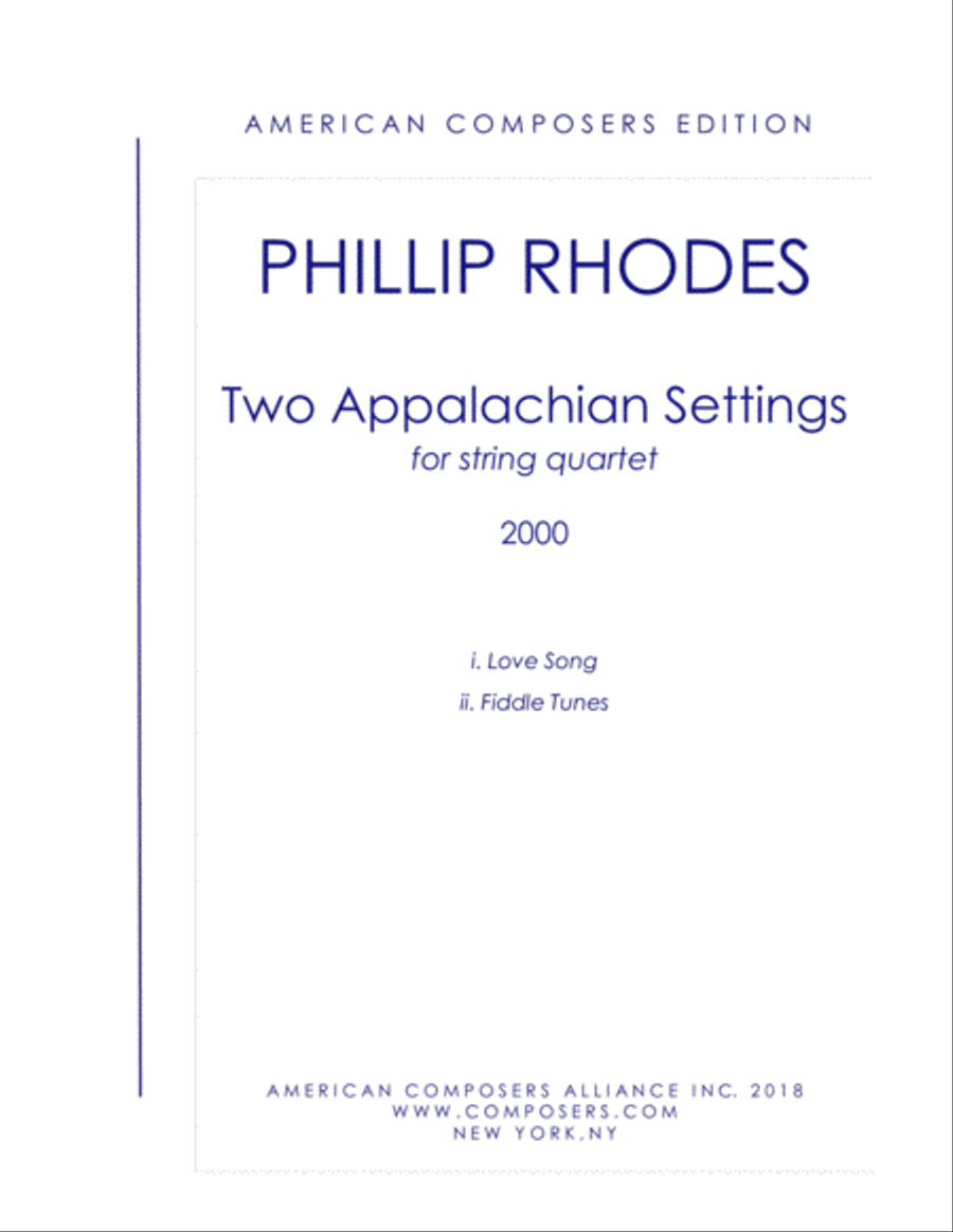 [Rhodes] Two Appalachian Settings String Quartet scores gallery preview page 1