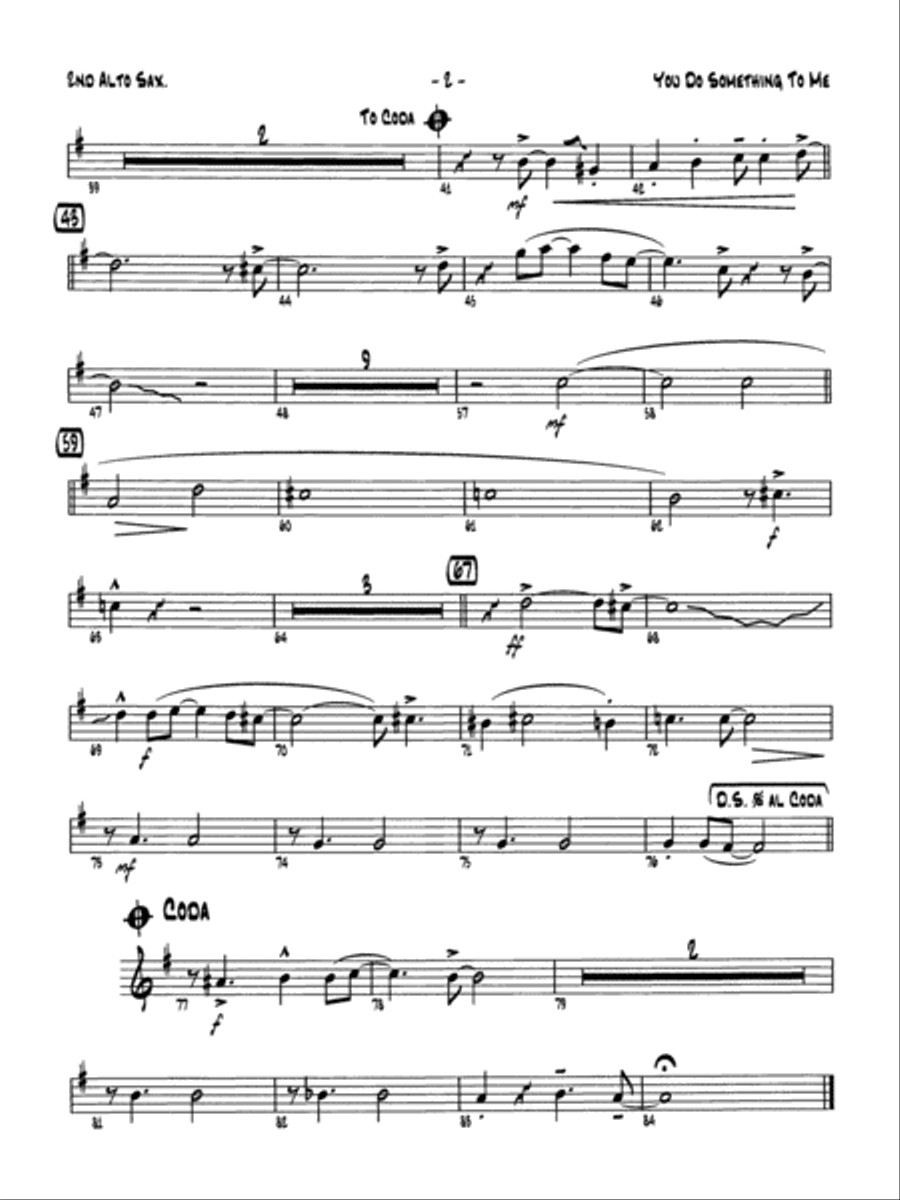 You Do Something to Me: 2nd E-flat Alto Saxophone Jazz Ensemble scores gallery preview page 2