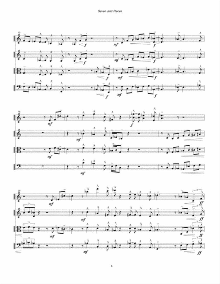 Seven Jazz Pieces (1990-91) for string quartet String Quartet scores gallery preview page 6
