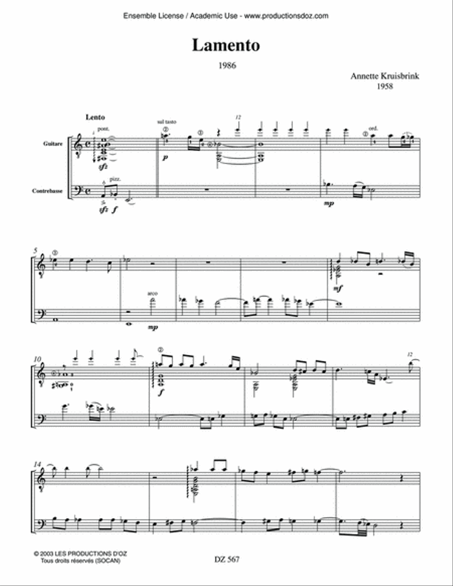Lamento Double Bass scores gallery preview page 3