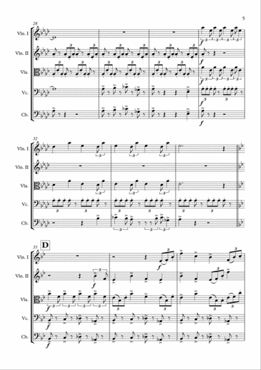 Main Title-prince Of Thieves String Quintet scores gallery preview page 6