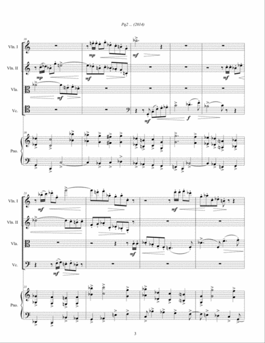 Pq2 ... (2014) for piano and string quartet Piano Quintet scores gallery preview page 5