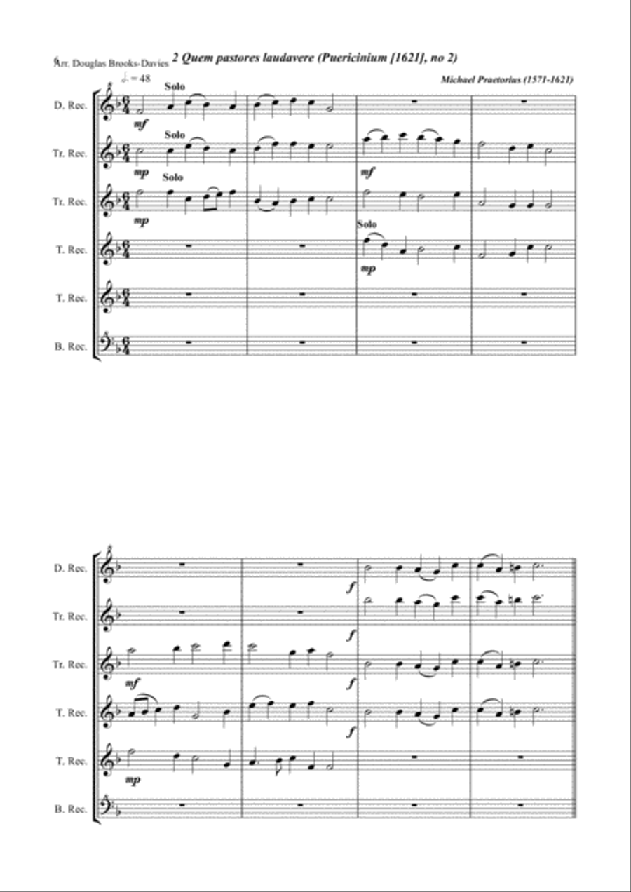 Christmas Fanfare for Recorder Ensemble: Five Renaissance Carols Recorder scores gallery preview page 6