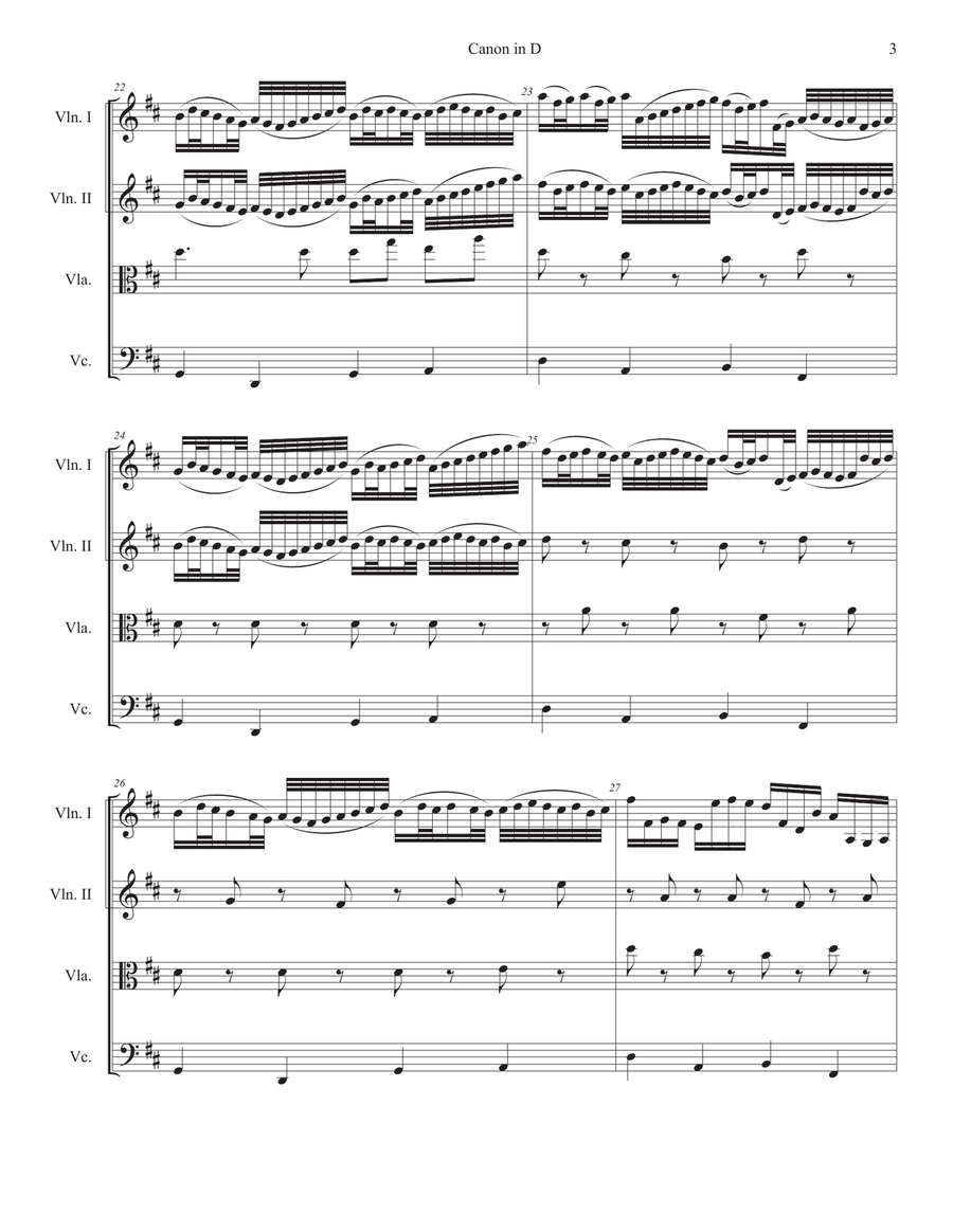 Canon in D - Score Only String Orchestra scores gallery preview page 4