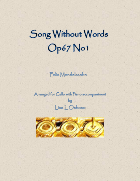 Song Without Words Op67 No1 for Cello and Piano image number null
