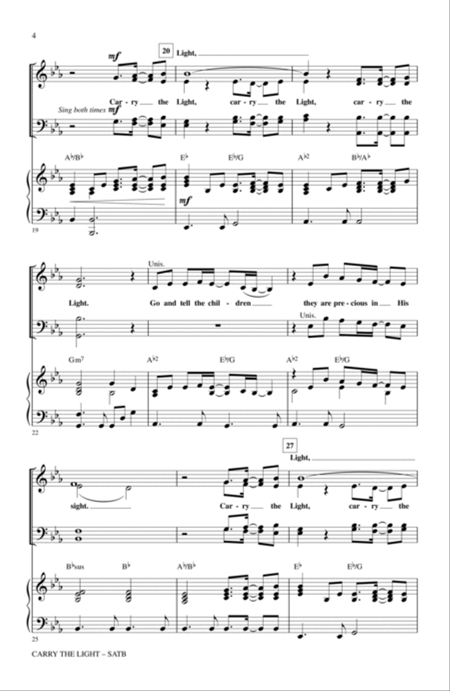 Carry The Light 4-Part scores gallery preview page 3