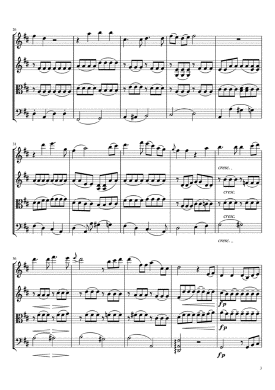An die Musik An die Musik String Quartet scores gallery preview page 4