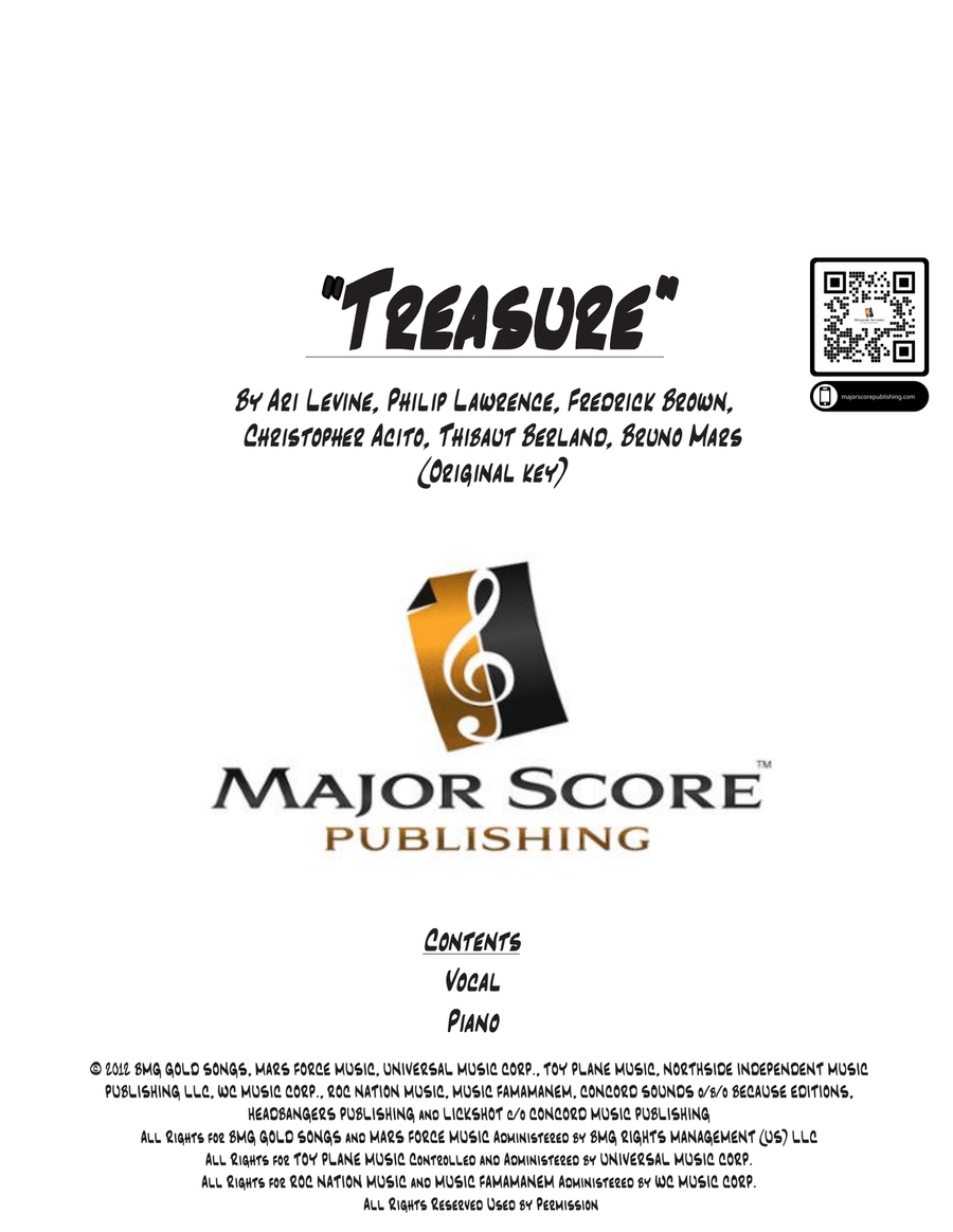 Treasure Piano, Vocal scores gallery preview page 1