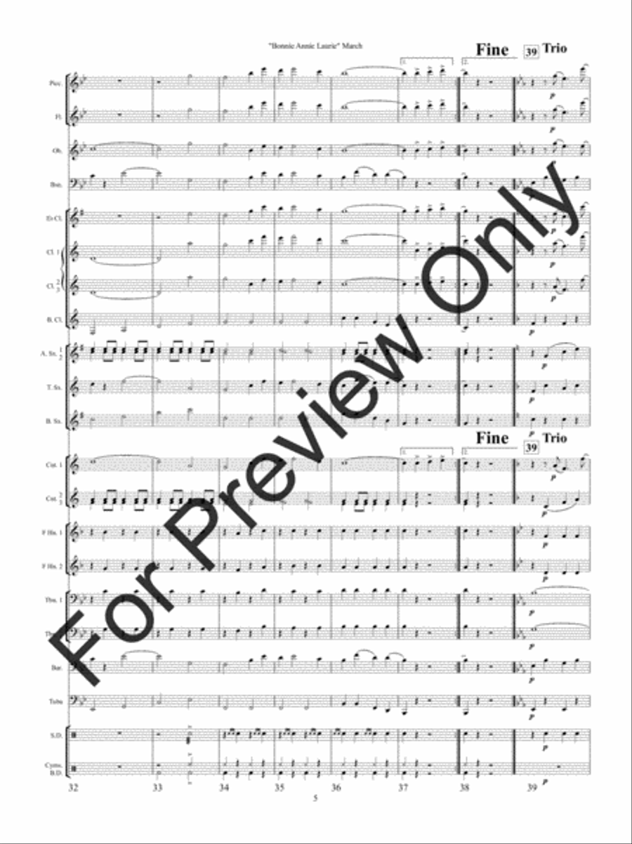 Bonnie Annie Laurie March (Score) Concert Band scores gallery preview page 8