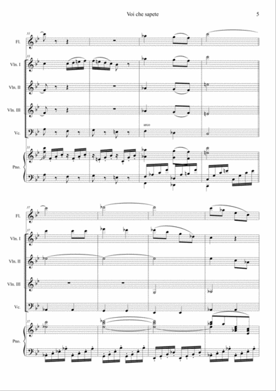 Voi che sapete (The Marriage of Figaro, Act 2 no.11) Orchestra scores gallery preview page 5