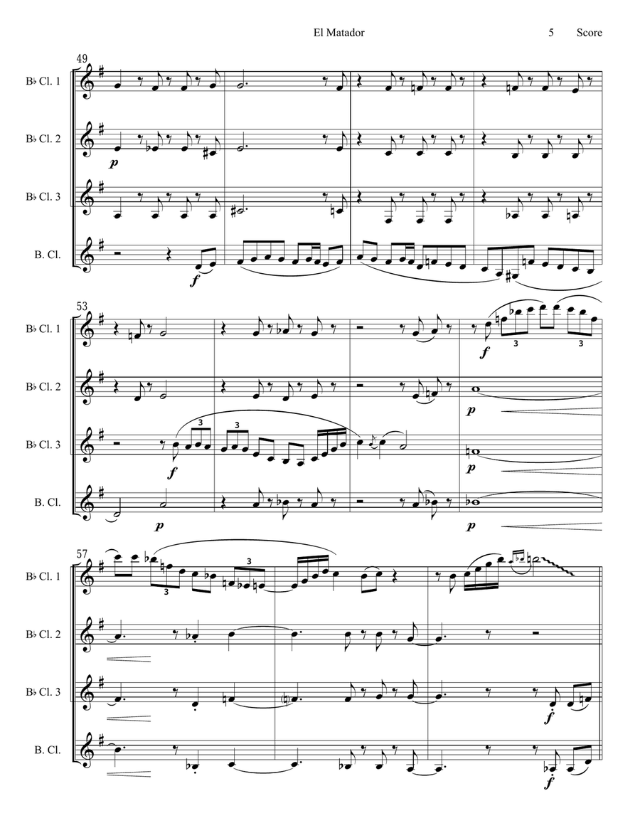 El Matador Woodwind Ensemble scores gallery preview page 6