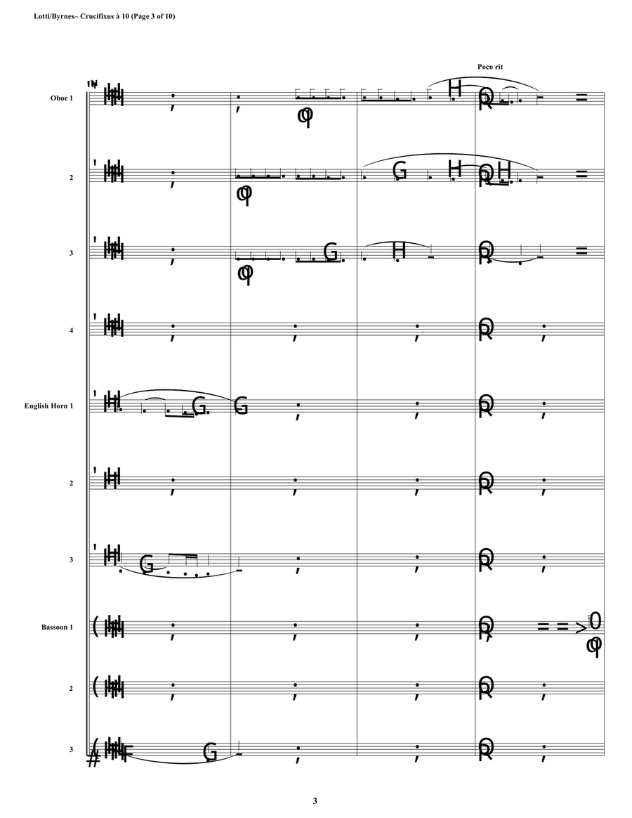 Crucifixus a 10 by Antonio Lotti (Double Reed Choir) Woodwind Ensemble scores gallery preview page 3