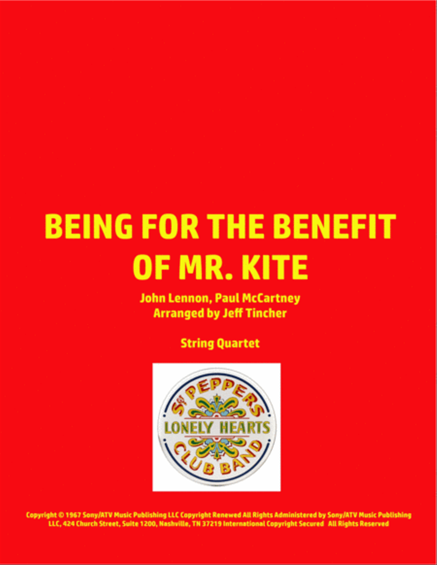 Being For The Benefit Of Mr. Kite String Quartet scores gallery preview page 1