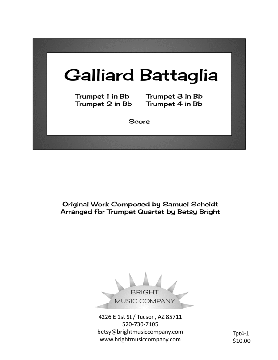 Galliard Battaglia for intermediate trumpet quartet image number null