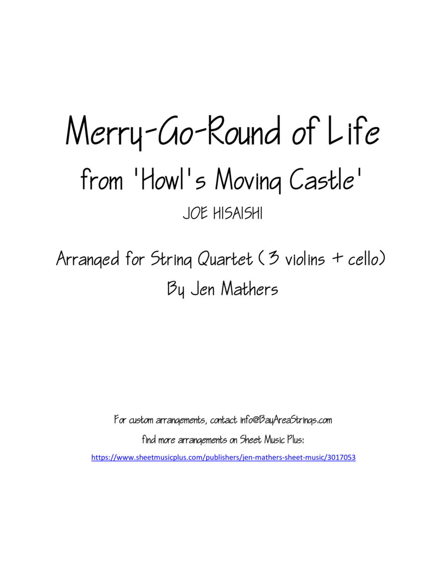 Merry-go-round Of Life String Quartet scores gallery preview page 1
