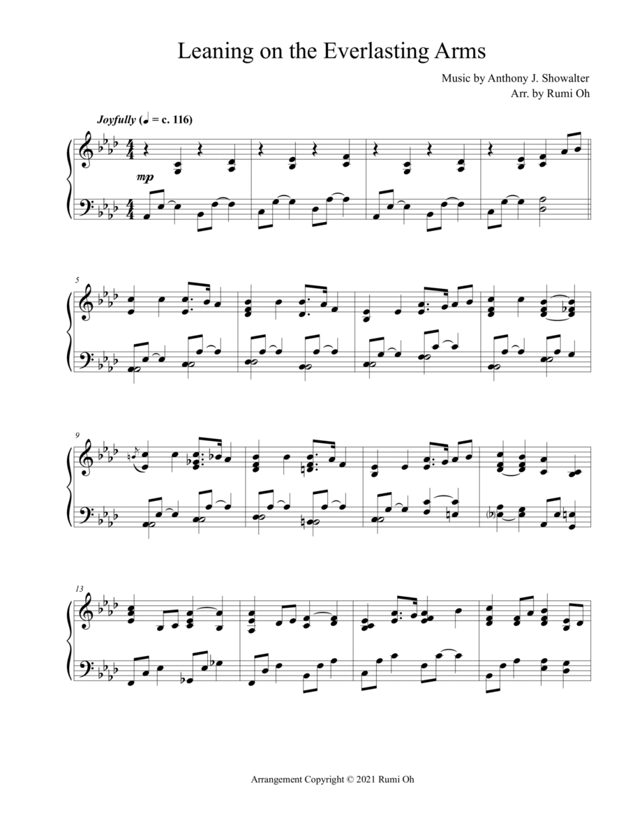 Leaning on the Everlasting Arms (Hymn Arrangement for Advanced Solo Piano in "Father's Love") image number null