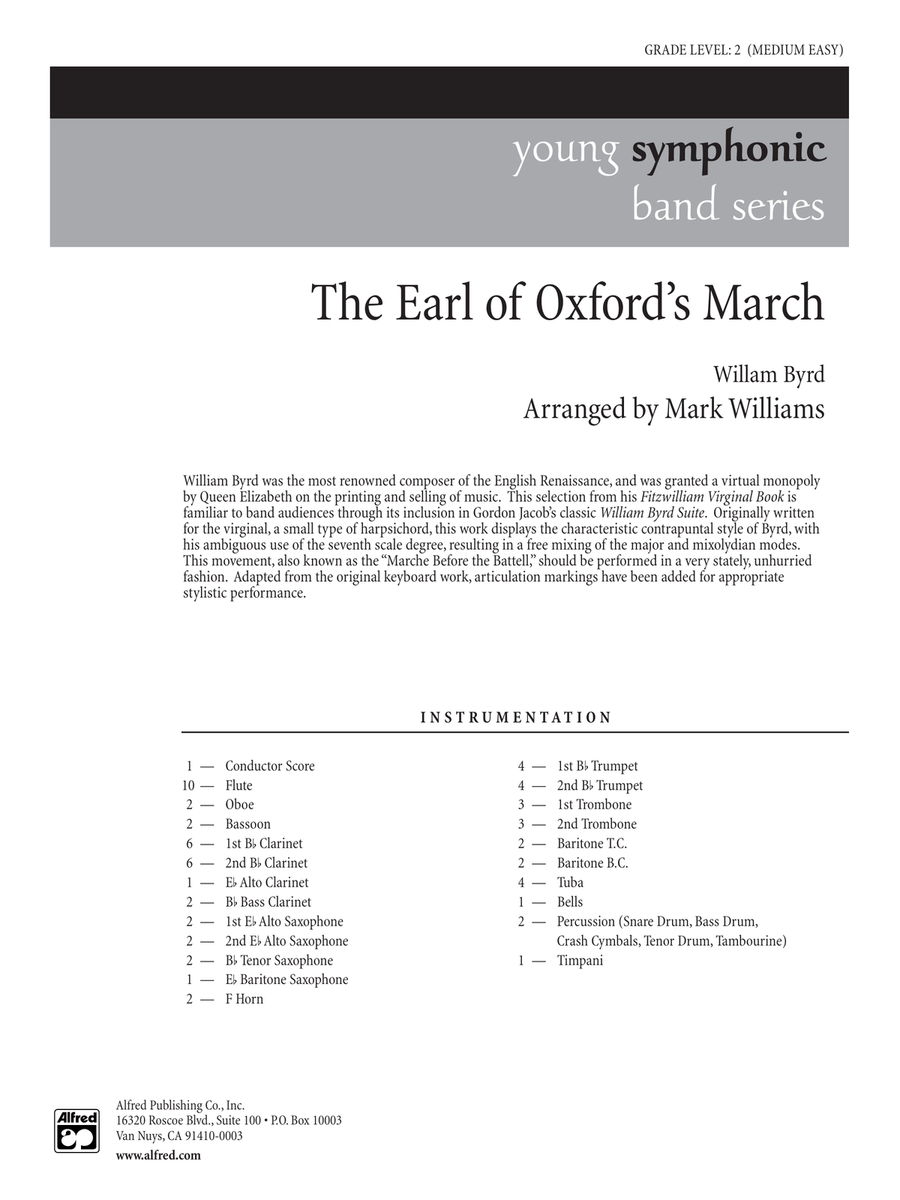 Earl of Oxford's March: Score