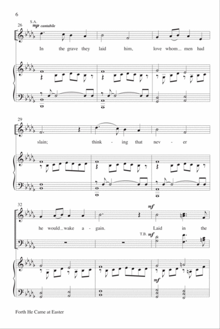 Forth He Came at Easter 4-Part scores gallery preview page 7