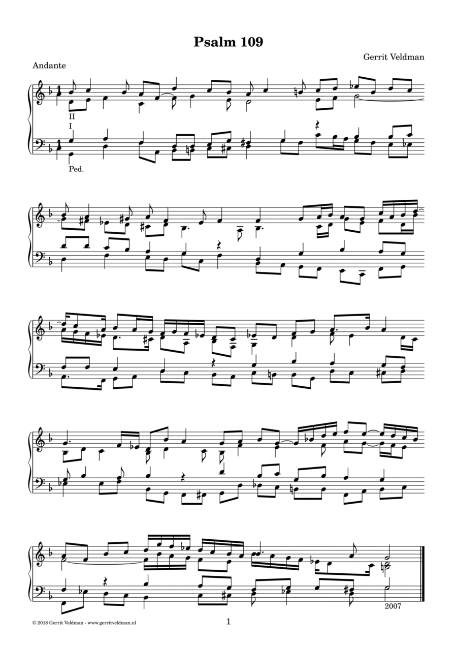 Psalm 109 Organ Solo scores gallery preview page 1