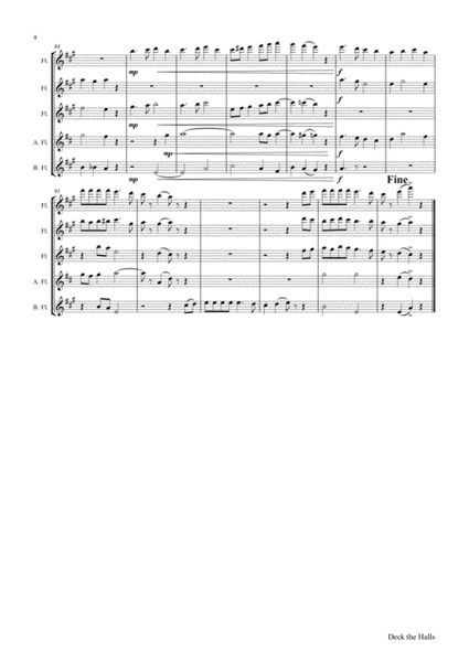Deck the halls - Christmas Carol - Polyphonic - Flute Quintet
