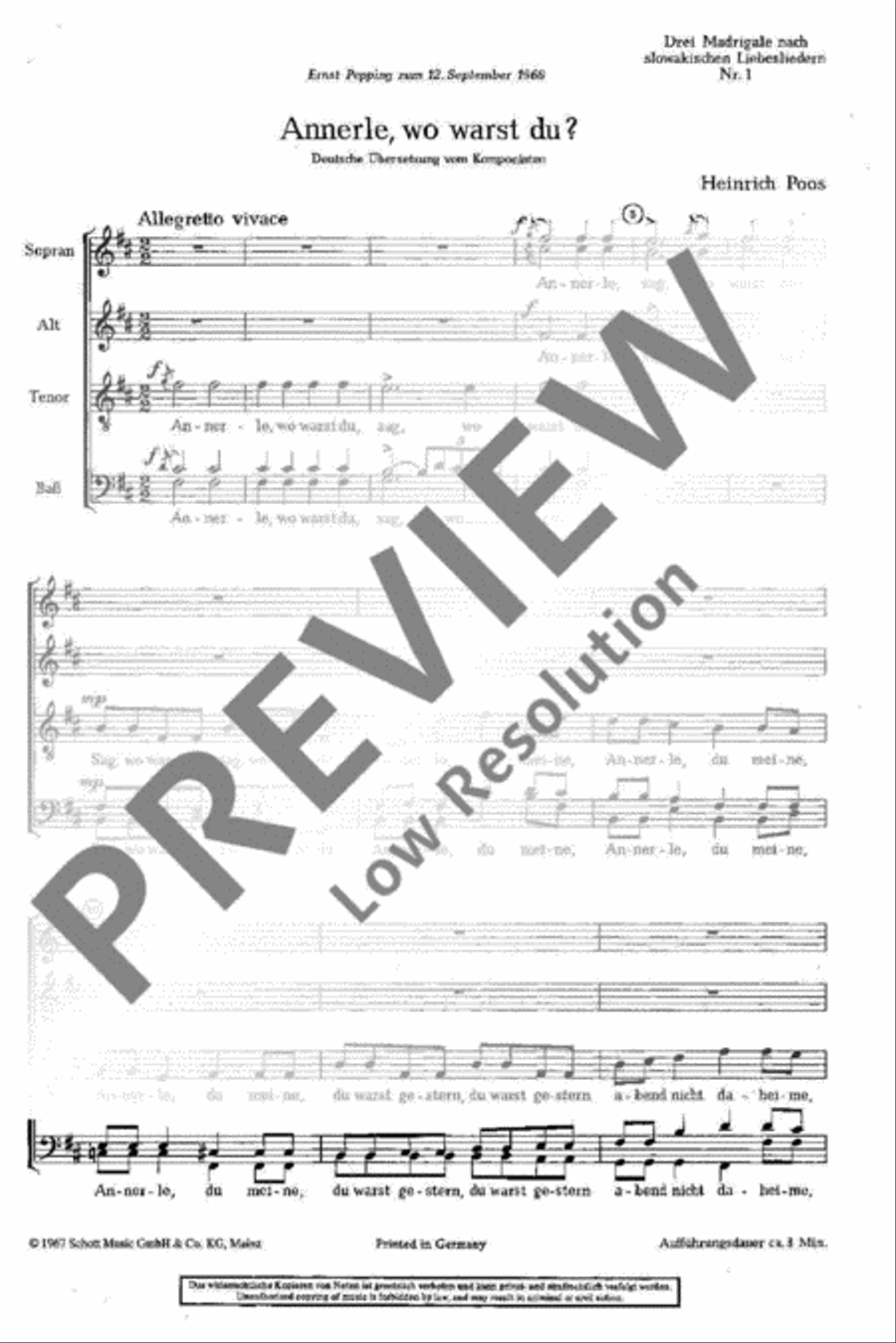 Drei Madrigale Drei Madrigale SSAATTBB scores gallery preview page 4