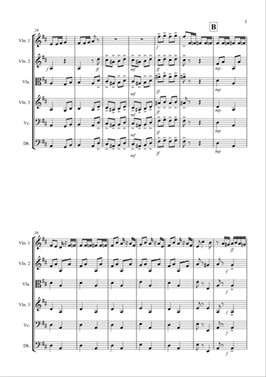 Radetzky March for String Orchestra String Quartet scores gallery preview page 3