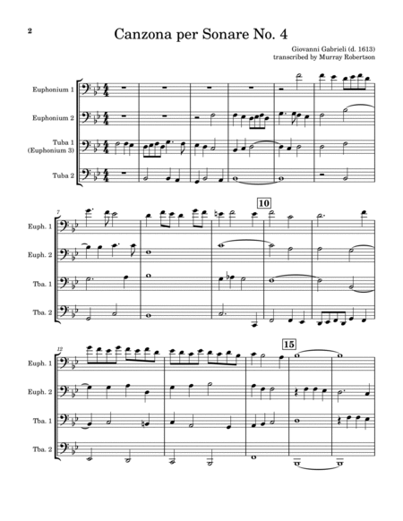 Canzona per Sonare No. 4 (Tuba/Euphonium Quartet)