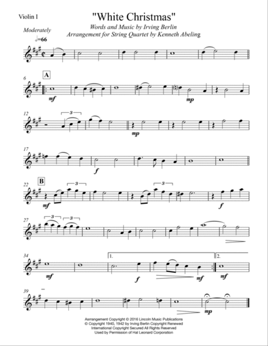 White Christmas White Christmas String Quartet scores gallery preview page 4