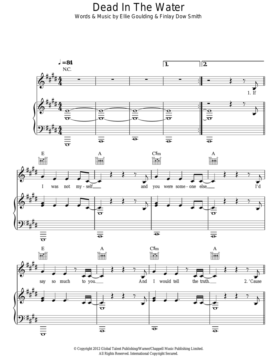 Dead In The Water Dead In The Water Acoustic Guitar scores gallery preview page 1