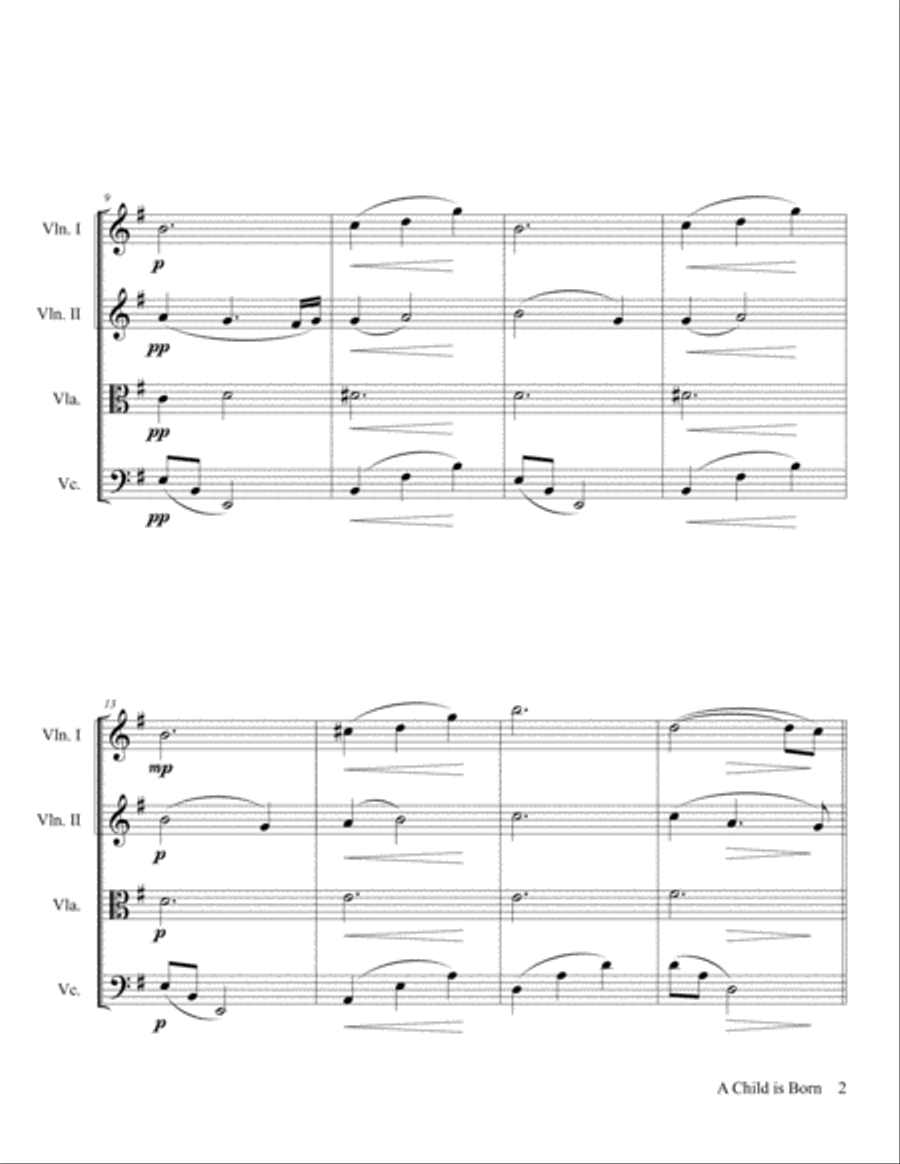 A Child Is Born A Child Is Born String Quartet scores gallery preview page 3