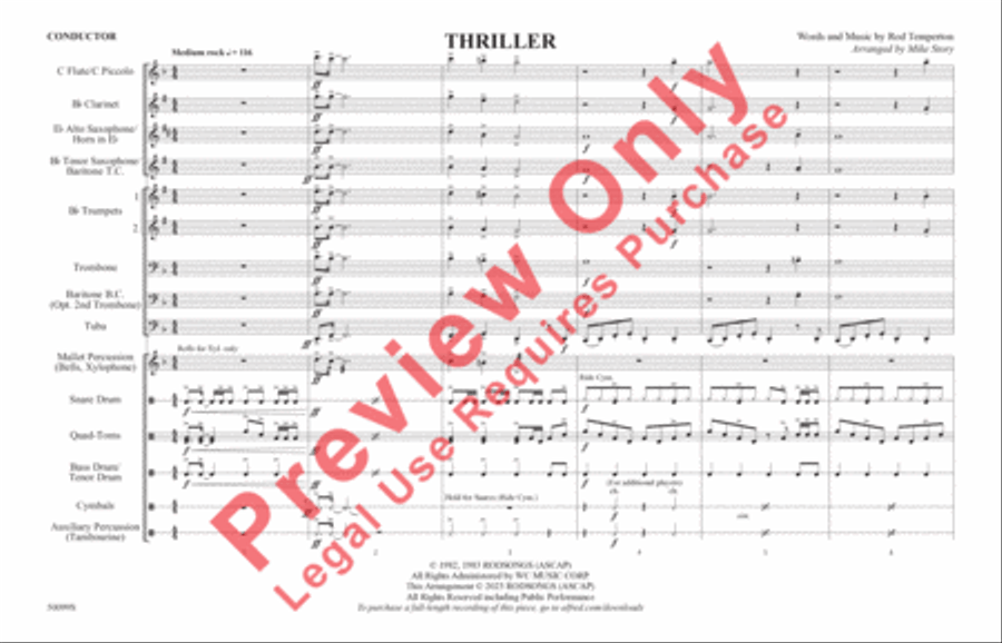 Thriller Thriller Marching Band scores gallery preview page 2