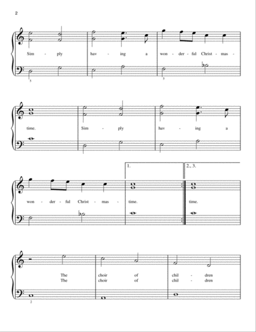 Wonderful Christmastime Easy Piano scores gallery preview page 2