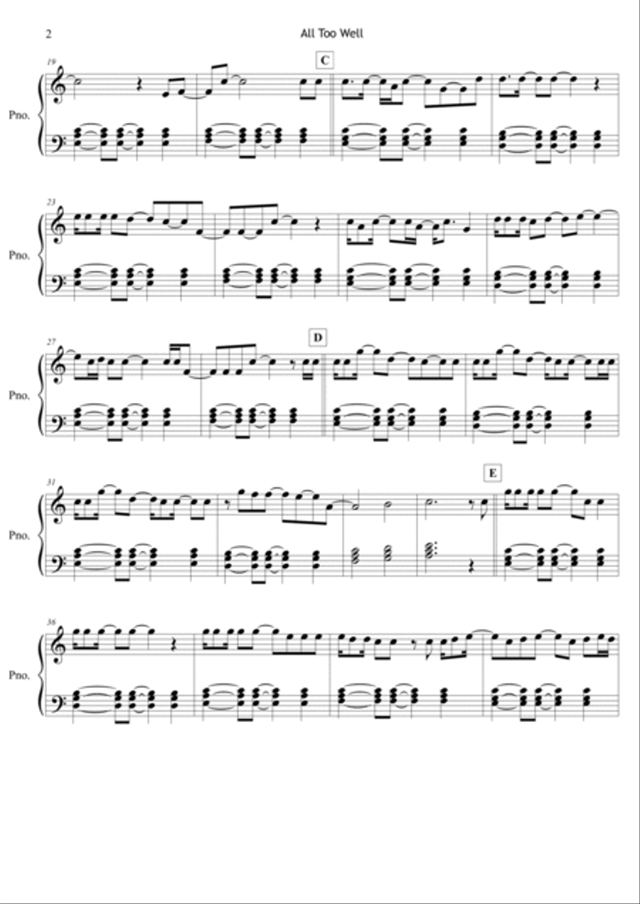 All Too Well All Too Well Easy Piano scores gallery preview page 3