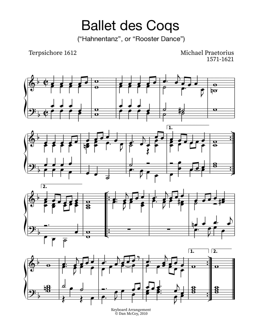 Ballet des Coqs Chamber Music scores gallery preview page 1