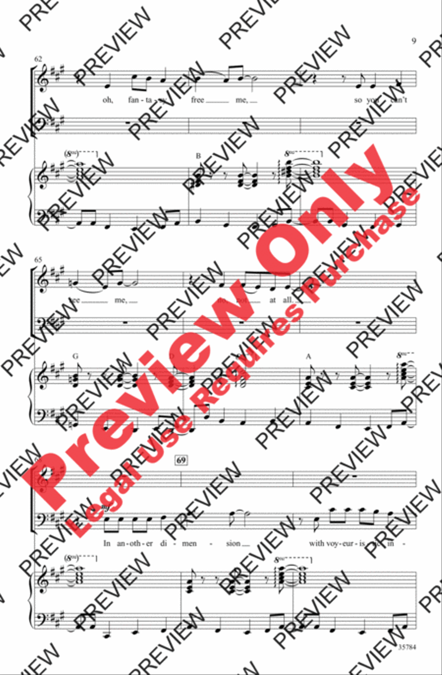 The Time Warp (from The Rocky Horror Picture Show) 4-Part scores gallery preview page 9