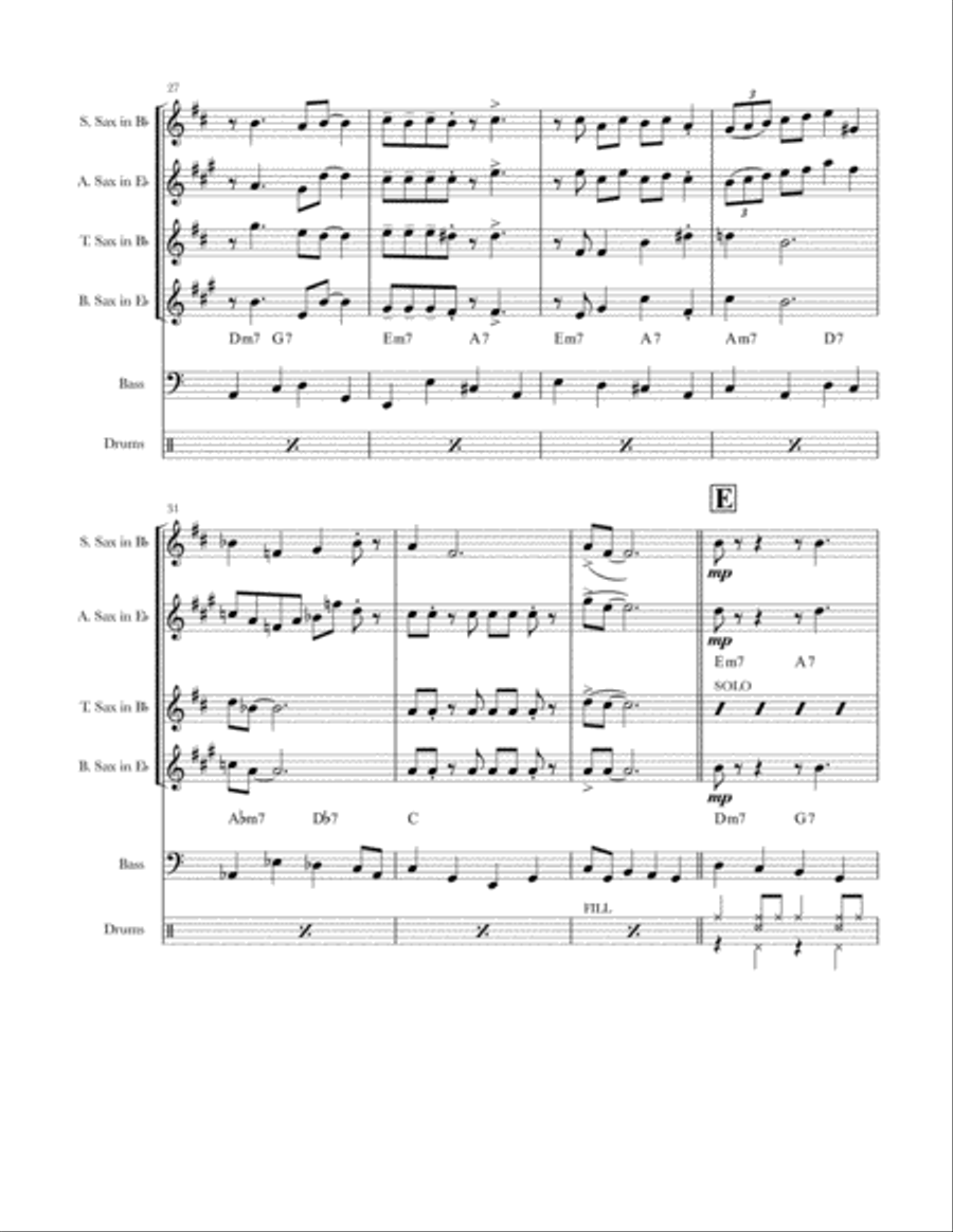 Satin Doll Saxophone Quartet scores gallery preview page 6