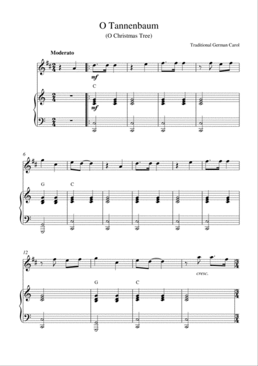 O Tannenbaum (O Christmas Tree) Tenor Saxophone scores gallery preview page 1