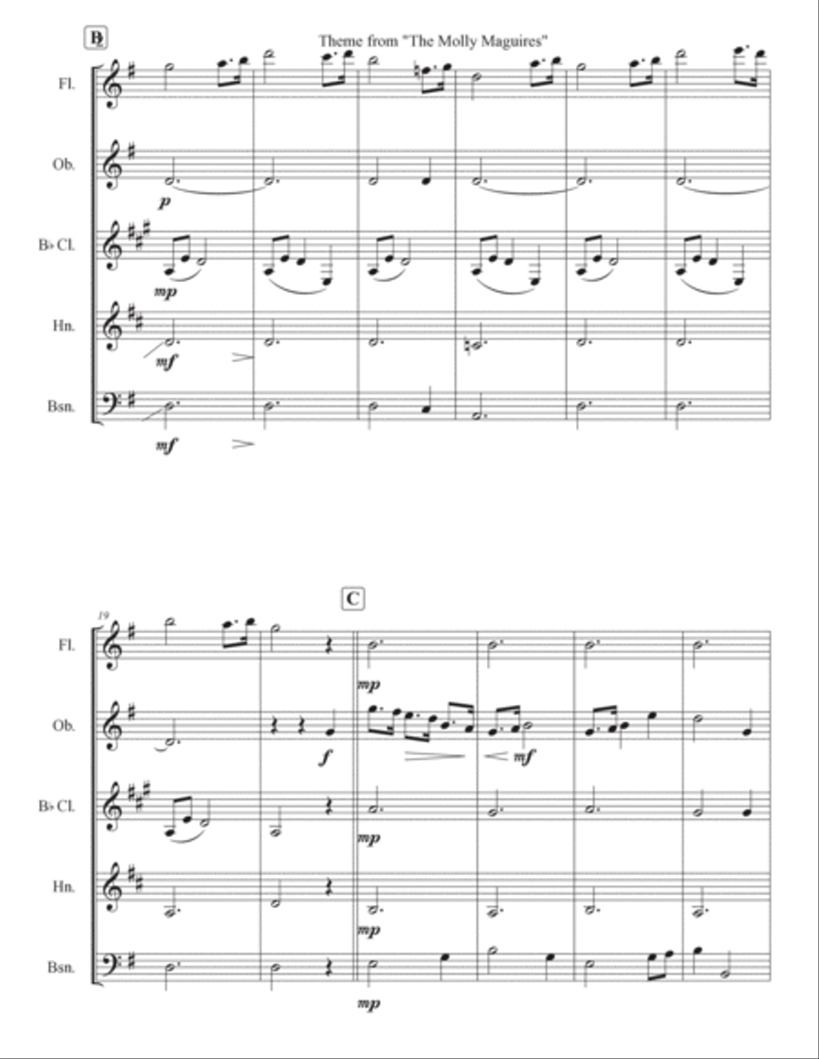 The Molly Maguires The Molly Maguires Woodwind Quintet scores gallery preview page 2