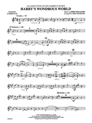 Harry's Wondrous World (from Harry Potter and the Chamber of Secrets): (wp) 1st Horn in E-flat