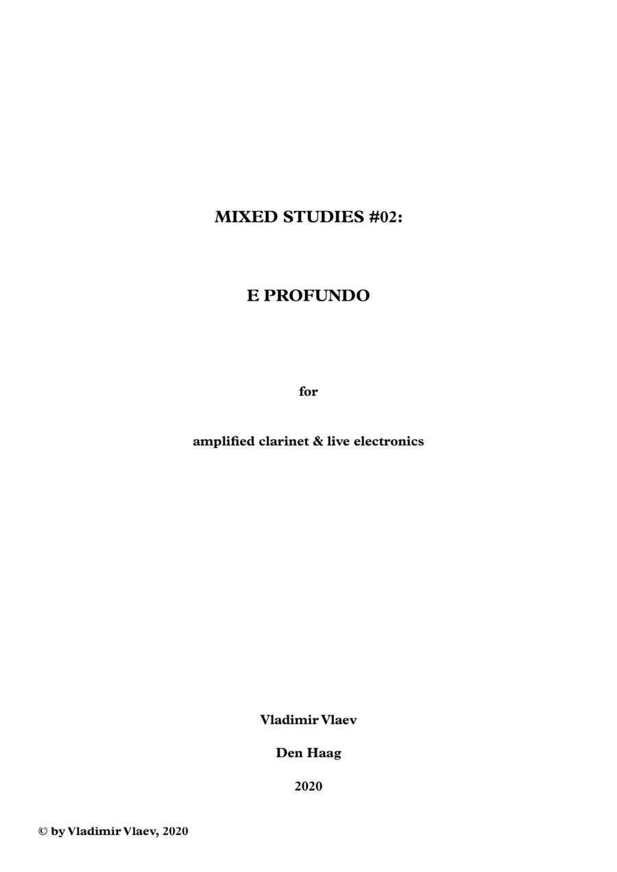 E profundo for amplified clarinet & live electronics B-Flat Clarinet scores gallery preview page 1