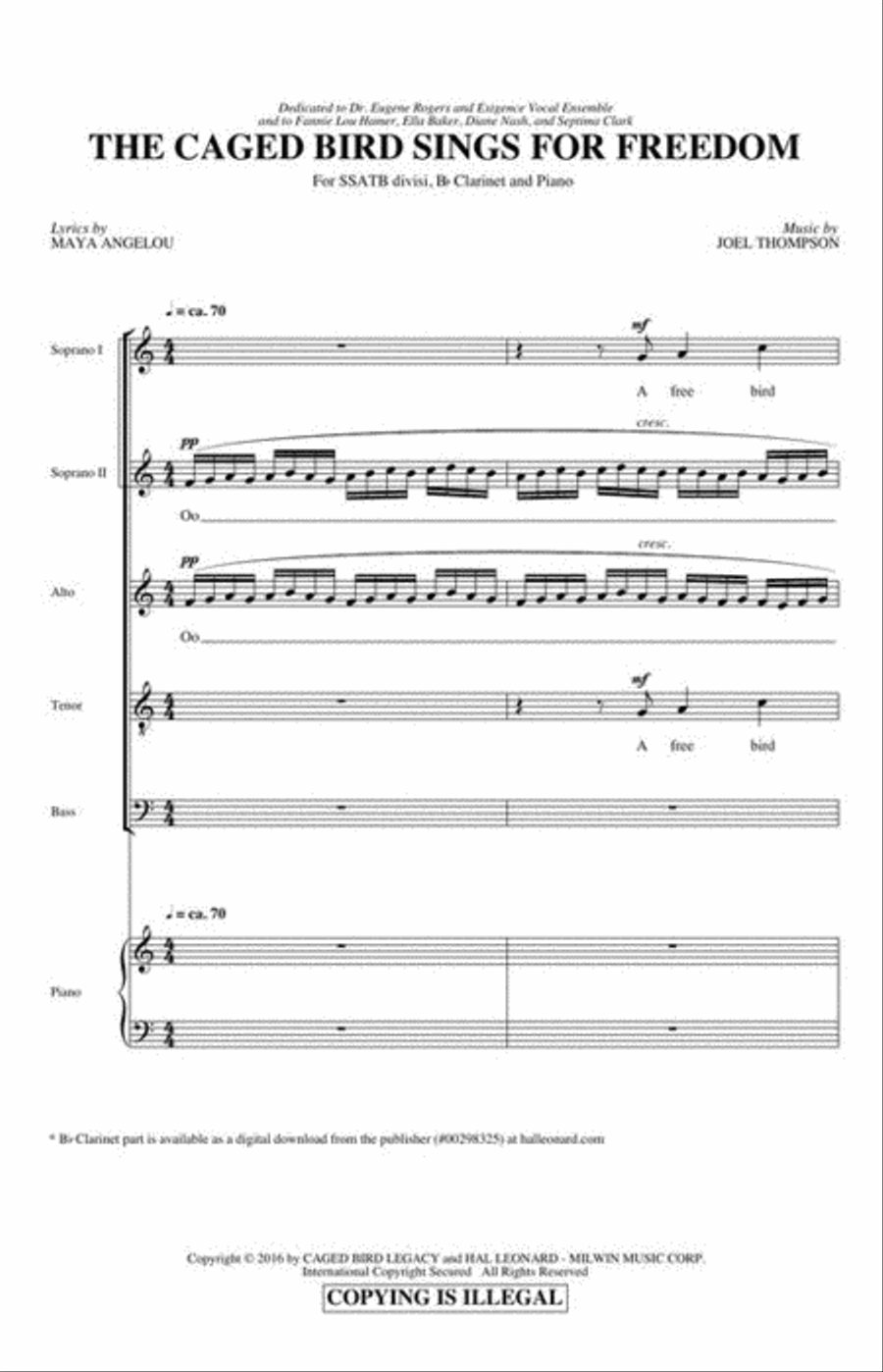 The Caged Bird Sings for Freedom Divisi scores gallery preview page 4