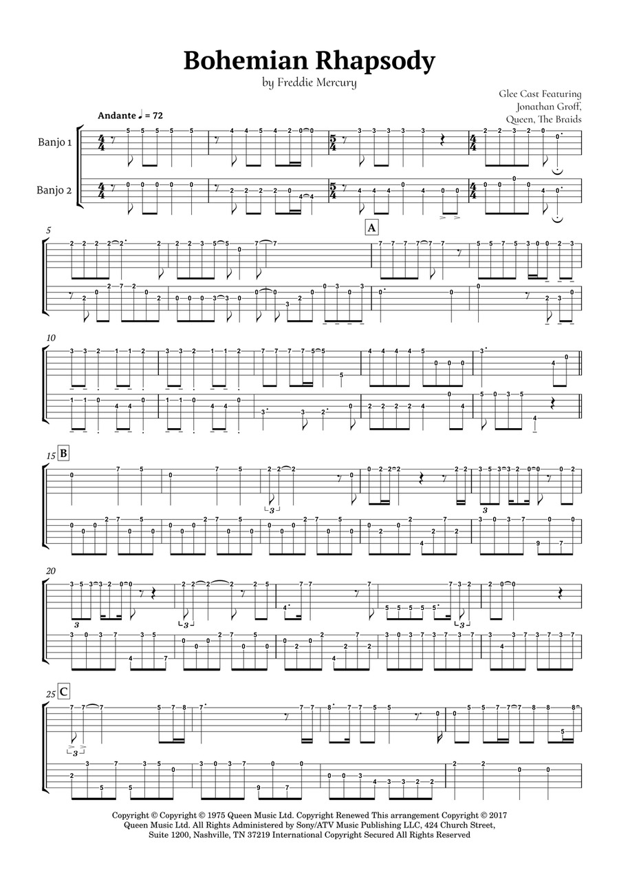 Bohemian Rhapsody Banjo scores gallery preview page 2