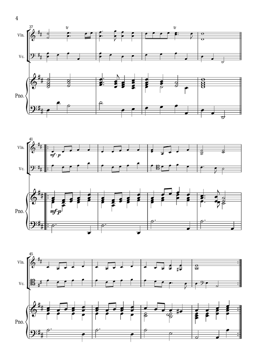Prince of Denmark's March - Violin, Cello & Piano Trio Piano Trio scores gallery preview page 4
