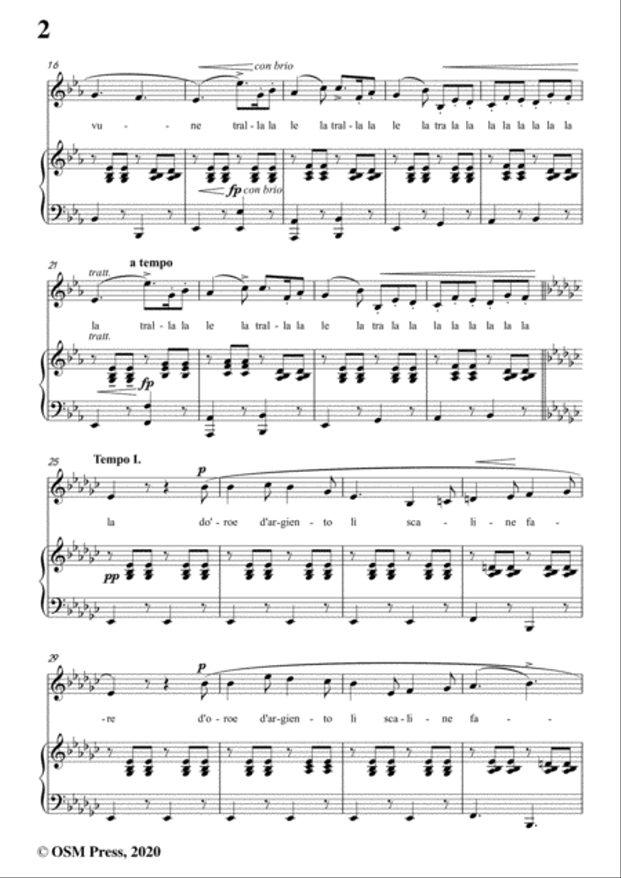 Donizetti-Me voglio fa'na casa,in E flat Major,for Voice and Piano Voice Solo scores gallery preview page 4