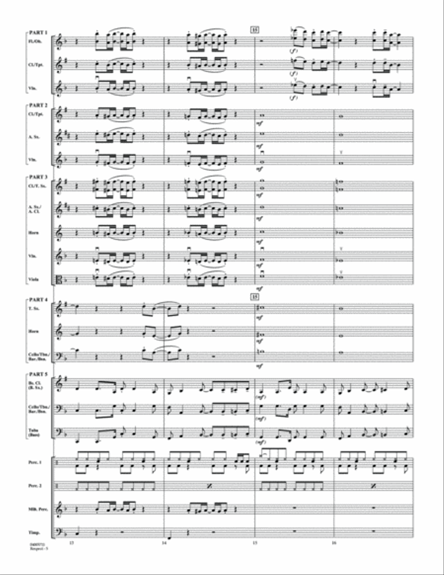 Respect (arr. Johnnie Vinson) - Conductor Score (Full Score) Concert Band scores gallery preview page 5