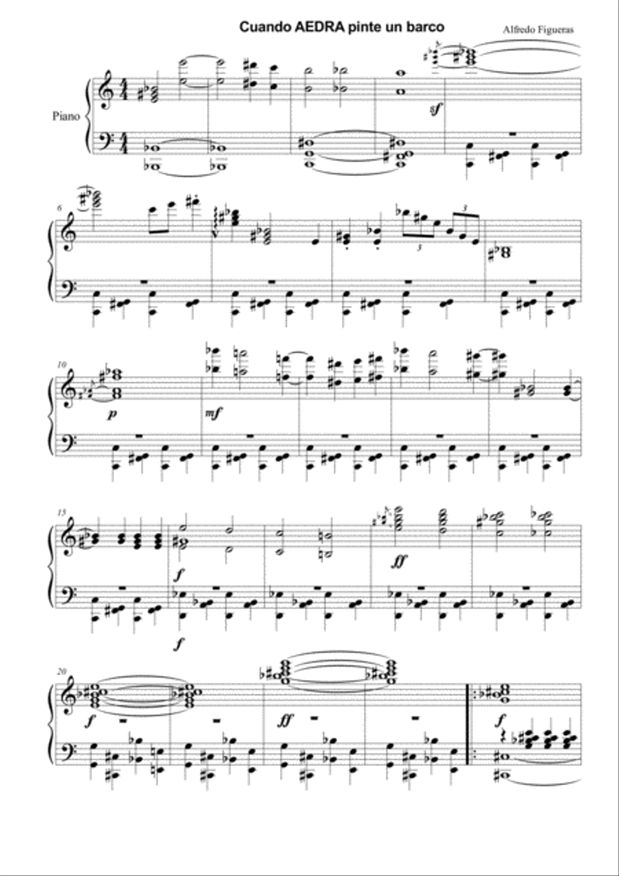 Partituras para Cuadros Alfredo Figueras Piano y Piano a 4 Manos image number null