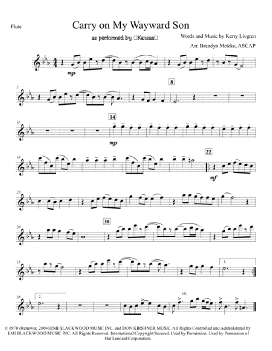 Carry On Wayward Son Carry On Wayward Son Woodwind Quintet scores gallery preview page 4