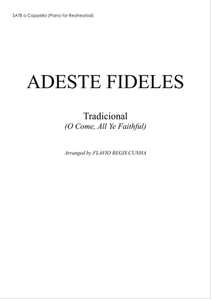 Adeste Fideles (O Come, All Ye Faithful) - SATB a Cappella 4-Part scores gallery preview page 1