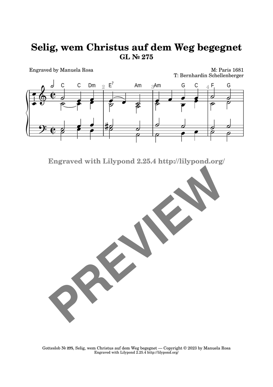 Selig, wem Christus auf dem Weg begegnet (Gotteslob 275) image number null