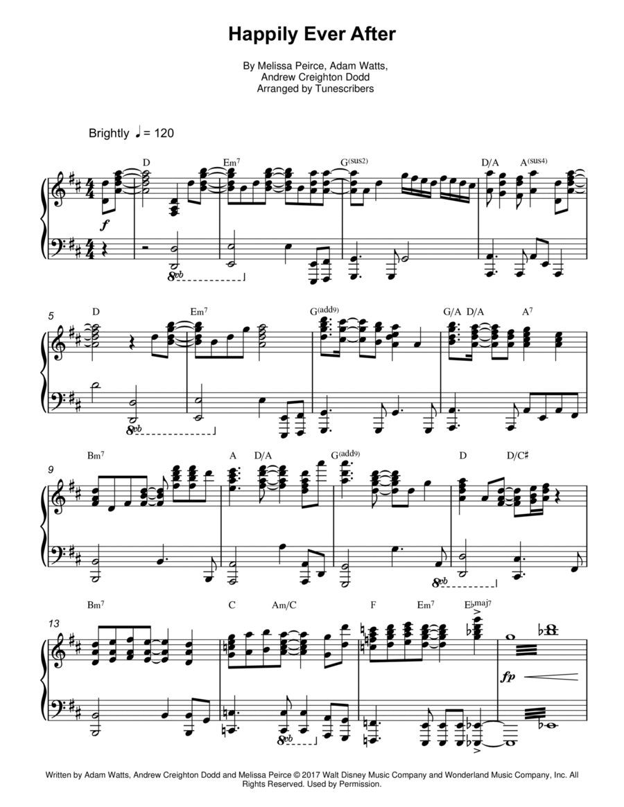 Happily Ever After Piano Solo scores gallery preview page 1